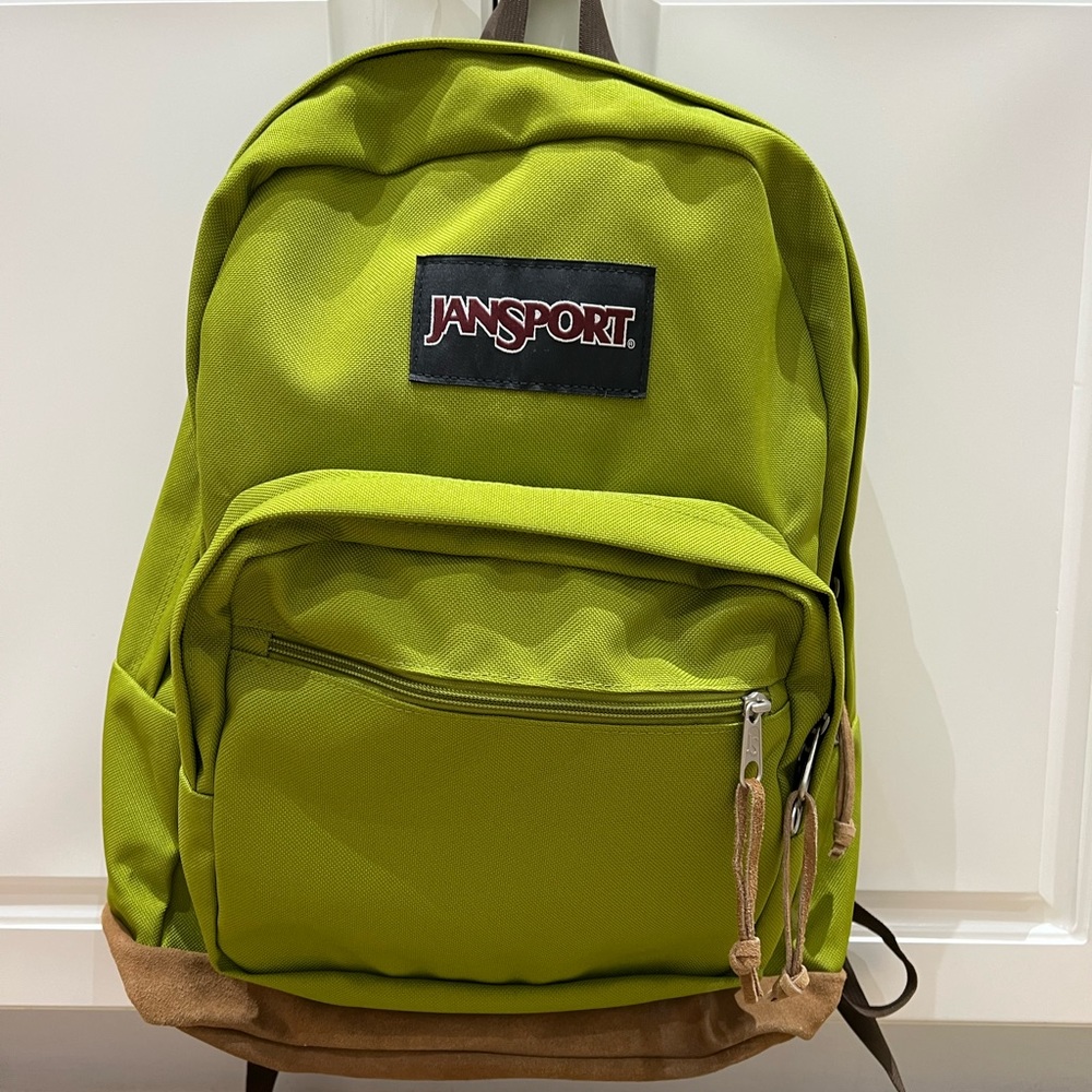 JanSport Avocado Green Backpack with Laptop Sleeve